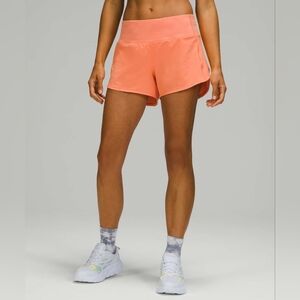 Lululemon Speed Up Mid-Rise Short 4" Shorts Size 4 Golden Apricot Orange Gym Run